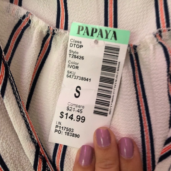 Papaya Flowy Crop Top - Picture 2 of 4